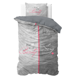 Sengesæt Beauty and the Beast Grå fra Sleeptime.dk