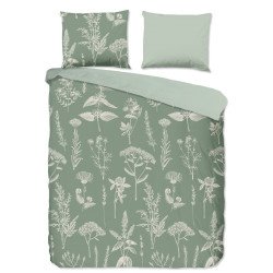 Flonel Sengesæt Herbs, Grøn fra Mytrendyhome.dk
