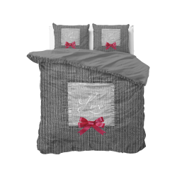 Sengesæt Strictly in Love Grå i 100% bomuld fra Mytrendyhome.dk