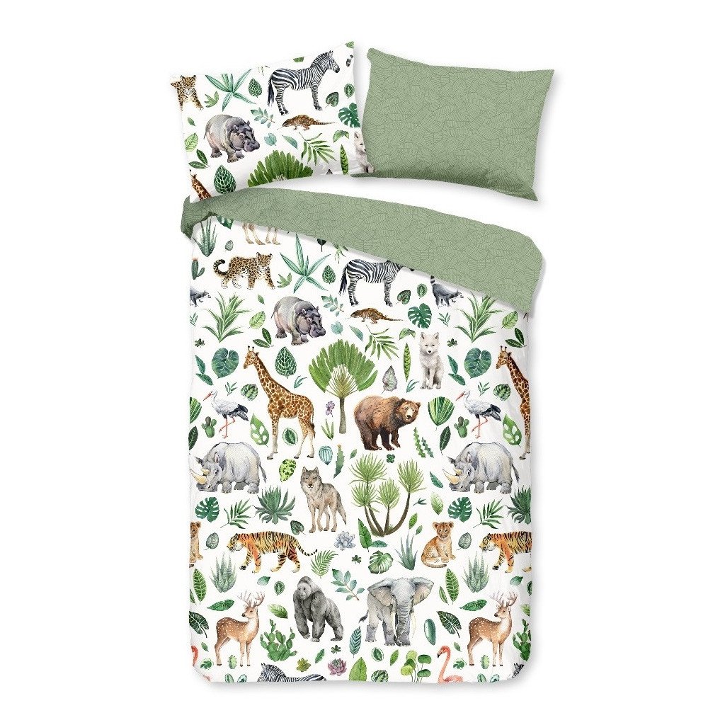 Junior sengetøj Samba med vilde dyr fra Sleeptime.dk