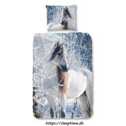 Flonel sengetøj White Horse med heste fra Sleeptime.dk