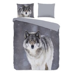 Flonel sengesæt Wolfie med ulve i 100% bomuld fra Mytrendyhome.dk