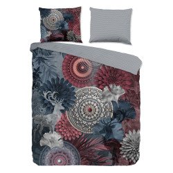 Flonel sengesæt Makenna med mandala, blomster og hjorte fra MyTrendyHome.dk