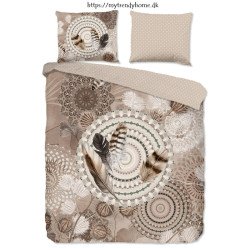 Flonel sengesæt Ringha med fjer og mandala ornament fra Mytrendyhome.dk