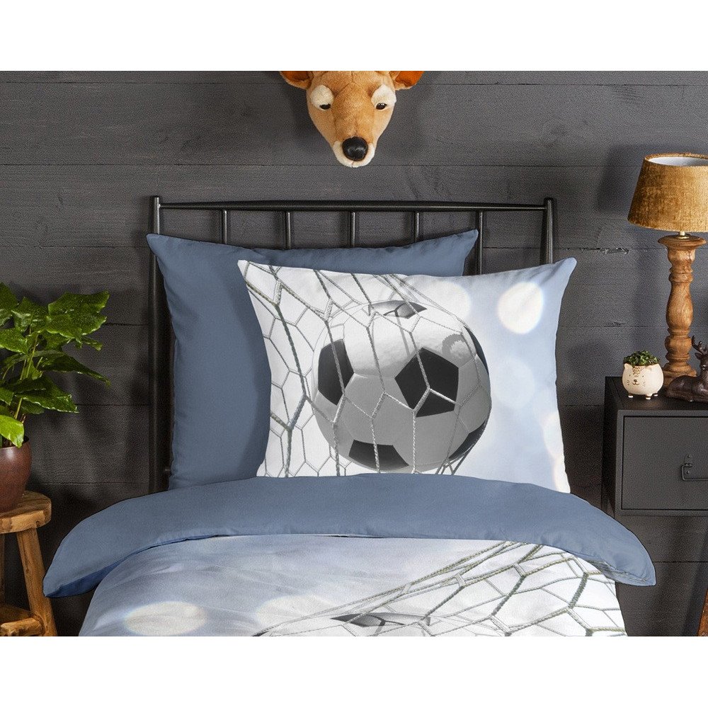 Flonel sengesæt Football med fodbold tema fra MyTrendyHome.dk