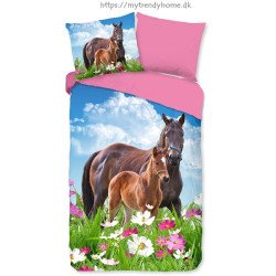 Sengetøj Dora med hestemotiv, 100% bomuld fra Mytrendyhome.dk