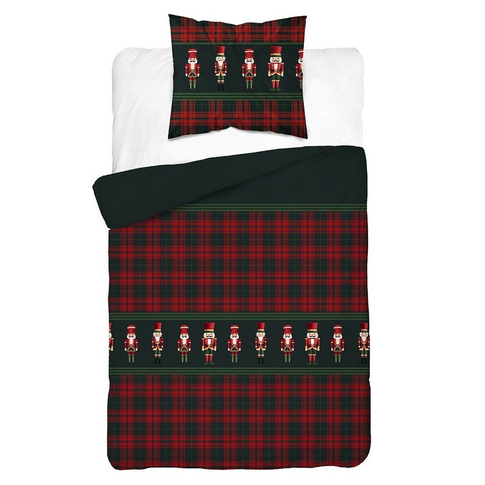 Julesengetøj Nøddeknækkeren, Rød med julemotiv i 100% bomuld fra MyTrendyHome.dk