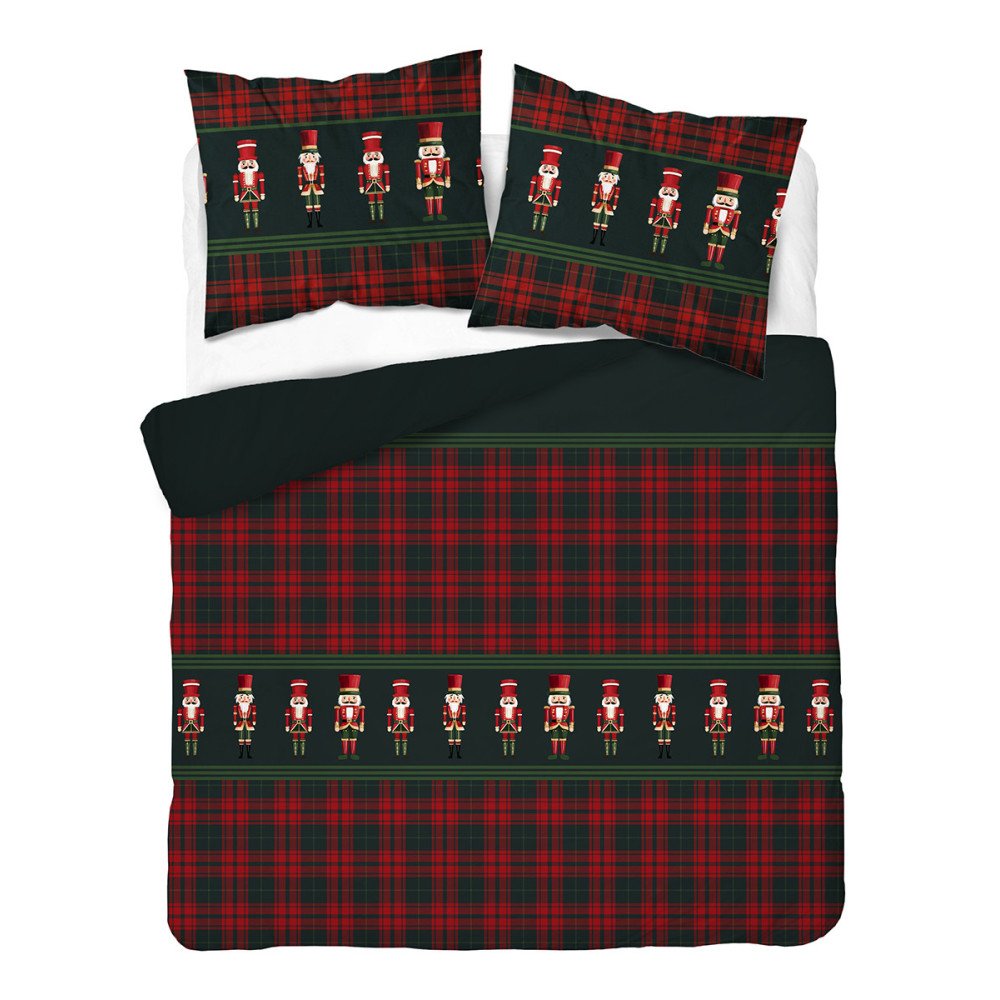 Julesengetøj Nøddeknækkeren, Rød med julemotiv i 100% bomuld fra MyTrendyHome.dk