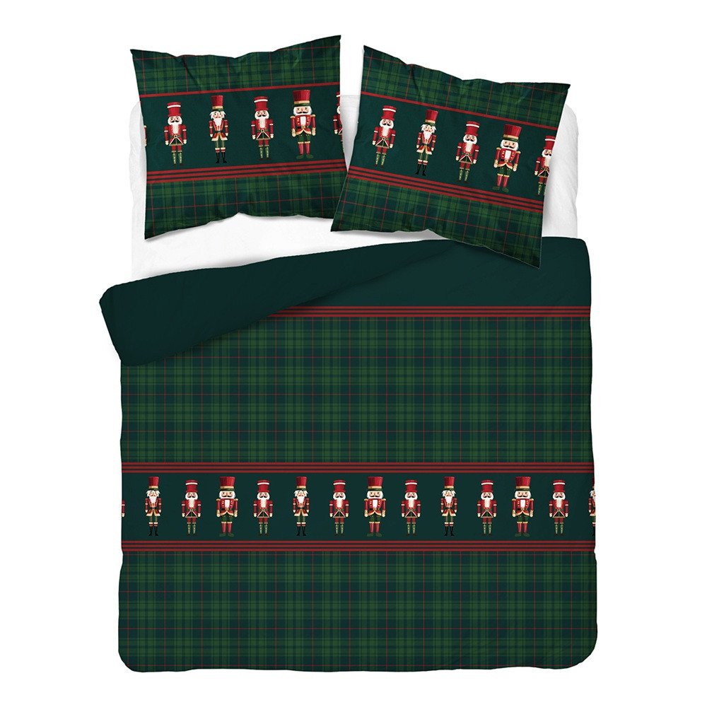 Julesengetøj Nøddeknækkeren, Grøn med julemotiv i 100% bomuld fra MyTrendyHome.dk