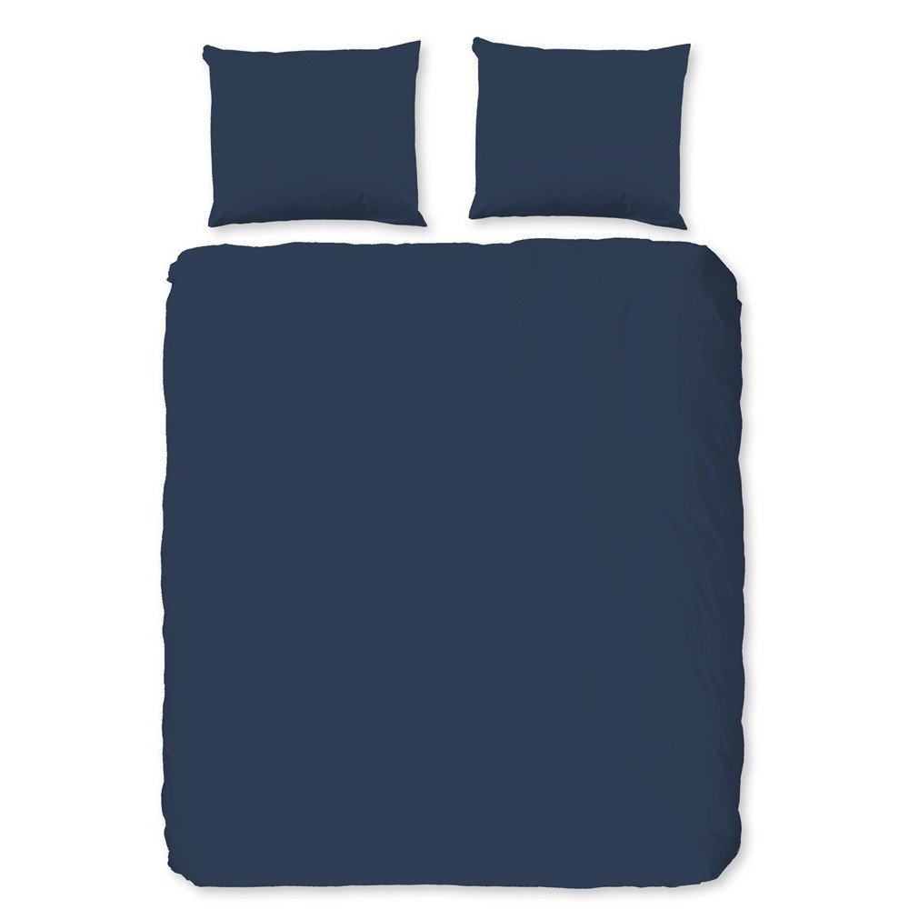 Bomuldssatin Mørkeblå ensfarvet sengesæt– luksus og komfort / MyTrendyHome