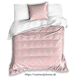 Sengesæt Moomintroll pink  i 100% bomuldssatin fra MyTrendyHome