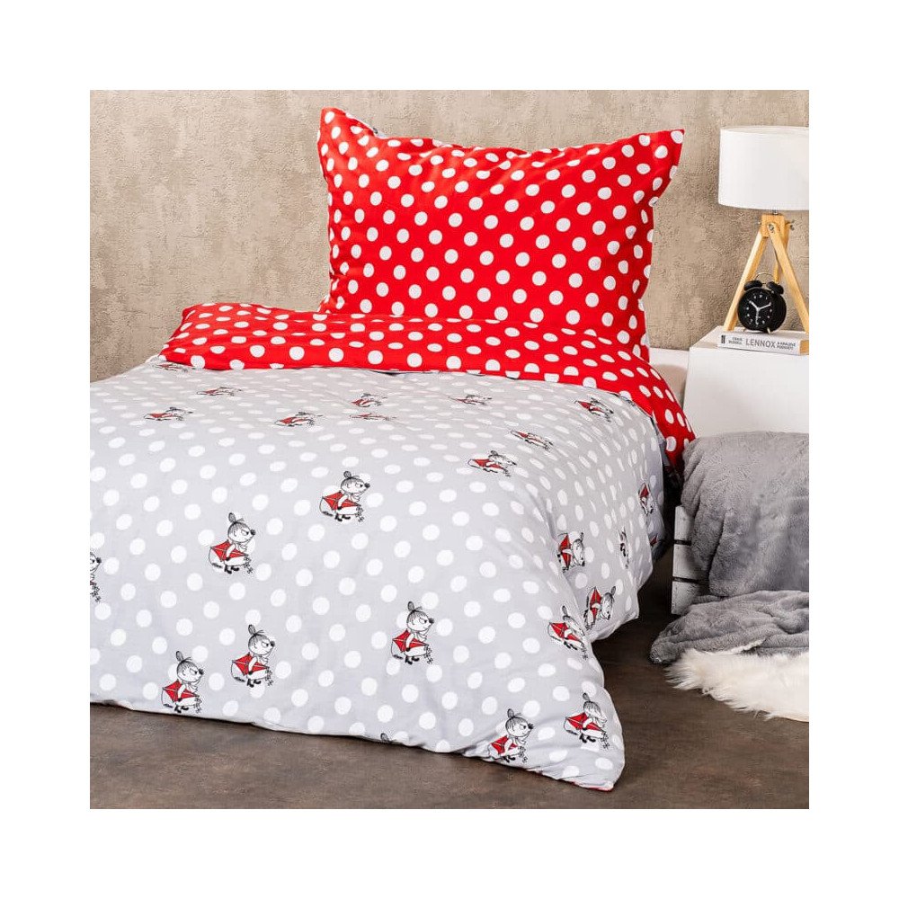 Sengesæt Moomintroll pink  i 100% bomuldssatin fra MyTrendyHome