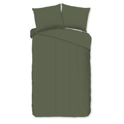 Bomuldssatin Olivengrøn ensfarvet sengesæt– luksus og komfort / MyTrendyHome