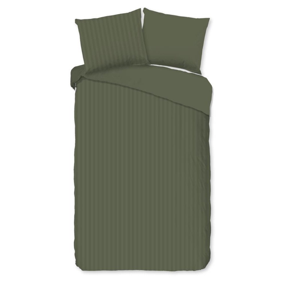 Bomuldssatin Olivengrøn ensfarvet sengesæt– luksus og komfort / MyTrendyHome