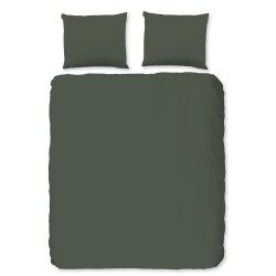 Bomuldssatin BS - Ensfarvet, Olivengrøn Unicolor sengesæt fra MyTrendyHome.dk