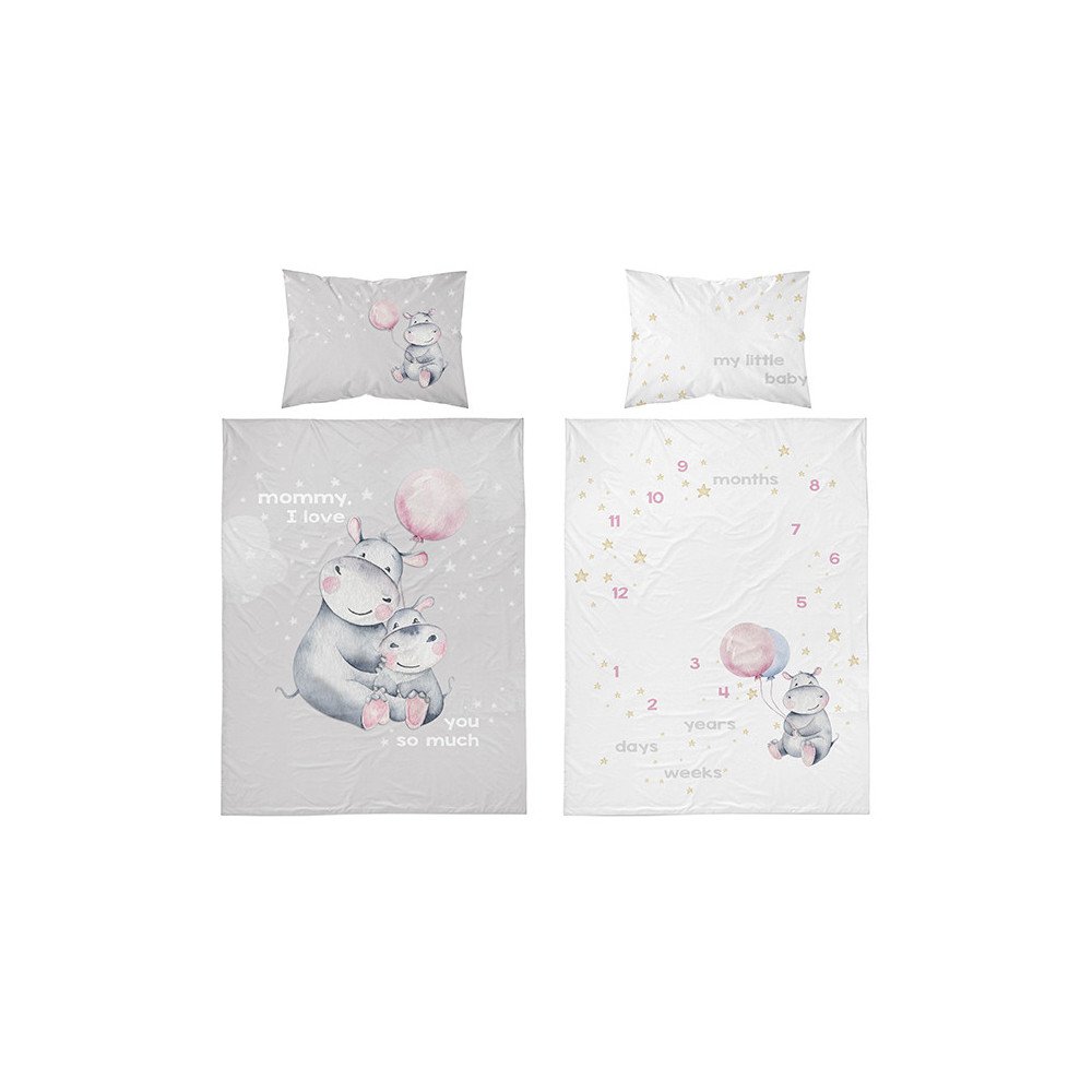 Dobbeltsidet Bambus sengetøj Lovely Mommy grå fra MyTrendyHome. dk