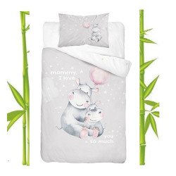 Dobbeltsidet Bambus sengetøj Lovely Mommy grå fra MyTrendyHome. dk