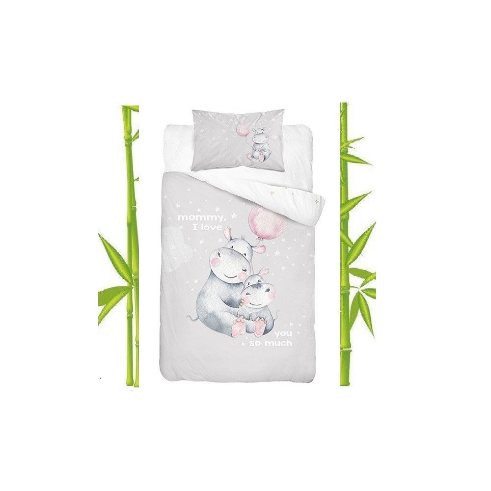 Dobbeltsidet Bambus sengetøj Lovely Mommy grå fra MyTrendyHome. dk