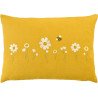 Broderet pudebetræk med margueritter & bi – Honeybee