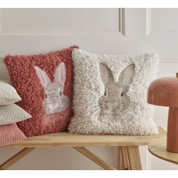 Pudebetræk Bunny i kunstpels med broderi