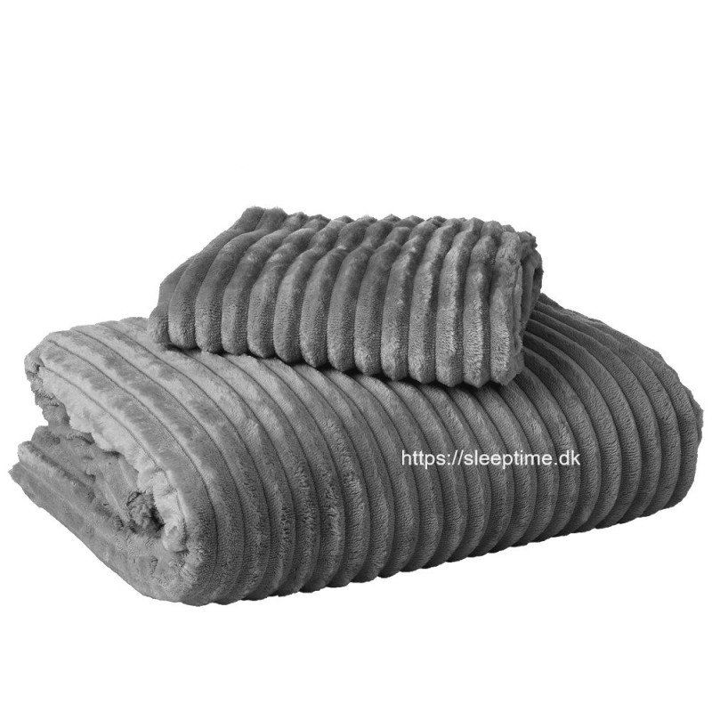 Sengetøj Rib Teddy Anthracit med fløjs struktur af imiteret pels fra Sleeptime