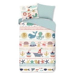 Børnesengetøj Sea, med havdyr motiver fra Sleeptime.dk