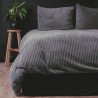 Sengetøj Rib Teddy Anthracit i blød Sherpa-fleece med fløjs struktur