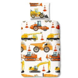 Børnesengetøj Heavy Machines i bomuld, 100% bomuld, 100x135, 140x200 / 140x220 cm + 60x70 cm fra Mytrendyhome.dk