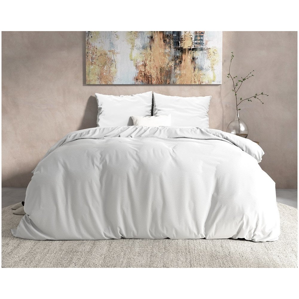 Flonel Sengesæt Ensfarvet, Hvid fra Mytrendyhome.dk