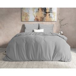 Flonel Sengesæt Ensfarvet, Grå fra Mytrendyhome.dk